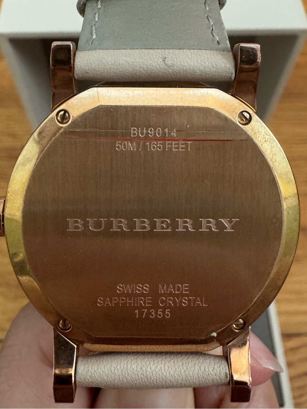 Burberry RoseGold-Tone Case Blush Pink Leather Strap Women's Watch - Picture 7 of 7